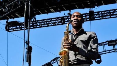 The Nigerian artist Seun Kuti of the band Seun Kuti & Egypt 80. AFP