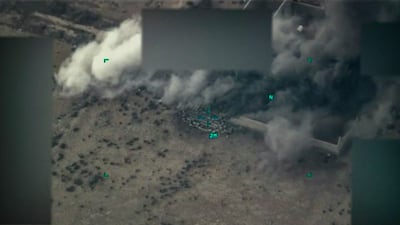 The US coalition strikes the source of an attack, outside the eastern town of Al Mayadeen in Deir Ezzor province, north-east Syria, on January 5. AFP