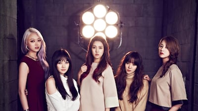 Members of girl band SPICA, from left, Kim Bo A, Park Na Rae, Yang Ji Won, Kim Bo Hyung and Park Si Hyun. Courtesy MMK Network