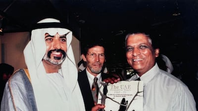 Shukla with Sheikh Nahyan bin Mubarak Al Nahyan. Photo: Ramesh Shukla's family