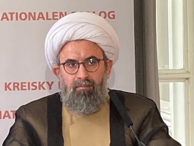 Islamic scholar Nashkur Kabuli at the Vienna Conference. Thomas Harding / The National