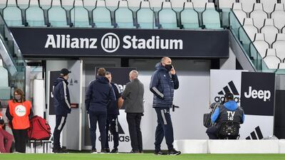 Staff at the Juventus Stadium prior to the Serie A soccer match between Juventus and Napoli. EPA