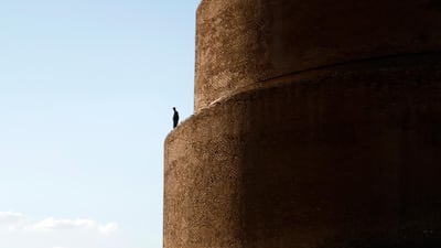 A man stands on the spiral ramp of the 52-metre high Al Malwiya minaret – known as the Snail Shell minaret – at the Al Mutawakkil Mosque, Samarra, Iraq. AP Photo