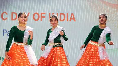 Dancers in bright costumes matched steps with musicians on drums in performances that were held inside the striking pavilion and spilled on to the Expo streets.