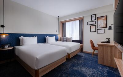 A twin room at the Hilton Garden Inn Samarkand. Photo: Hilton