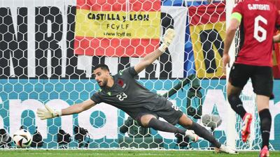 ALBANIA RATINGS: Little he could have done for the Torres goal. Very sharp low save to deny a Joselu header. Flapped at a couple of punched clearances. Good save from Morata in the second half, although the Spanish forward was offside. AFP