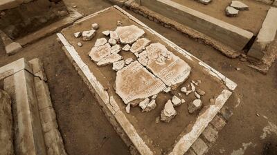 A broken grave marker in the Jewish Cemetery in Khartoum. AFP