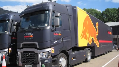 Some of the team's transporters. Photo: Daniel Bardsley for The National