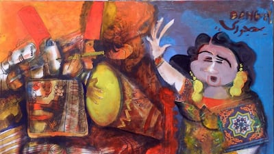 Art work from the Egyptian artist George Bahgory whose exhibition will open at the Sharjah Art Museum. Courtesy of Seven Media