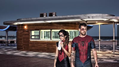 Spiderwoman (Kristina, USA) and Spiderman (Dan, England).