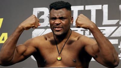 Francis Ngannou weighed in at 256.8 lbs during the official weigh-in at the Courtyard Hotel in Riyadh