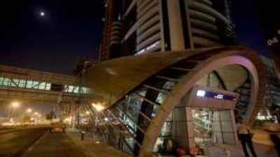 Work continues on the Financial Centre Metro station in Dubai.