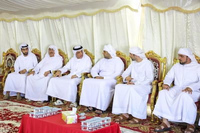 Sheikh Saud bin Saqr Al Qasimi, Ruler of Ras Al Khaimah, and Sheikh Saqr bin Saud offer their condolences to the Al Awadhi family on the death of Abdullah and Zayed, twin boys who drowned in their neighbours swimming pool on Friday. Wam