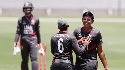 Aryan Lakra took six wickets to lead UAE to an emphatic win over Qatar. Chris Whiteoak / The National