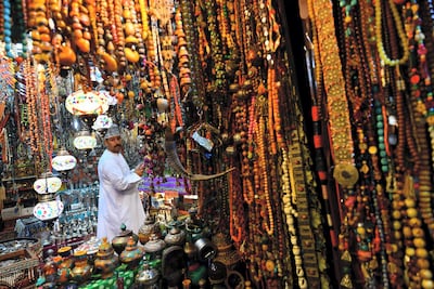 A souvenir shop in Muscat. Oman continues to focus on diversifying its economy away from oil. AFP