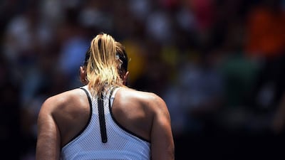 Maria Sharapova of Russia is seen after losing against Serena Williams in their quarter-finals match at the Australian Open in January. Lukas Coch / EPA / January 26, 2016