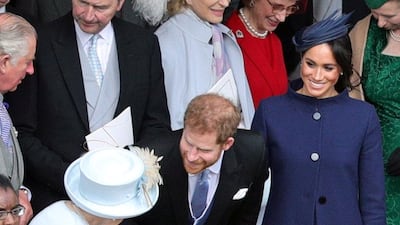 Meghan, Duchess of Sussex, wears Givenchy to the wedding of Princess Eugenie and Jack Brooksbank at St George's Chapel in Windsor Castle on October 12, 2018. Getty