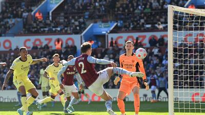 Matty Cash of Aston Villa stretches for the ball. Getty