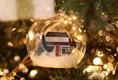 A personalised Christmas bauble on Saadi's tree. Pawan Singh / The National