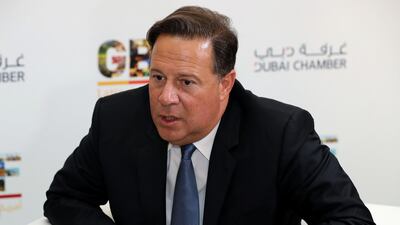Dubai, United Arab Emirates - February 27th, 2018: President of Panama Juan Carlos Varela at the Global Business forum. Tuesday, February 27th, 2018. Atlantis, Dubai. Chris Whiteoak / The National