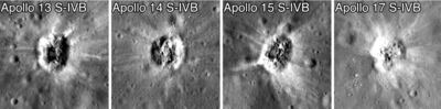 The craters created on the lunar surface during some of the Apollo missions. Photo: Nasa