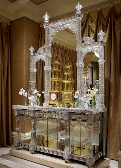 A Victorian cut-glass console and mirror from Wynn Las Vegas will be displayed at the Ras Al Khaimah hotel. Photo: Wynn Resorts
