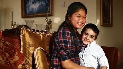 Anna Rose Autor, 23, is the nanny for Ryan Atrak, 5, whose father organized CPR and First Aid training for nannies, housemaids, nursery teachers and others.