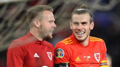 Gareth Bale, right, and Chris Gunter. EPA
