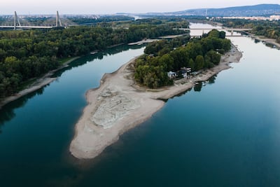 Danube blues as the river dries around Lupa Island in Budakalasz, Hungary. Reuters