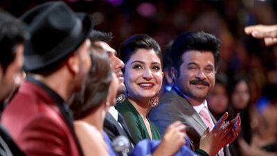 Bollywood actress Anushka Sharma with actor Anil Kapoor at AIBA Awards. Ravindranath K / The National