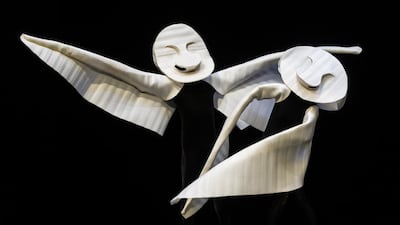 The theatre company creates a silent world on stage using recycled materials including rubbish and cartons. Photo by Josep Aznar