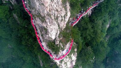 An aerial view of the banquet. AFP