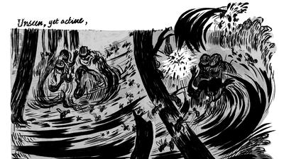 Salman Toor’s illustration for Amitav Ghosh’s Jungle Nama (2021). Photo: Salman Toor, Amitav Ghosh and and Harper Collins