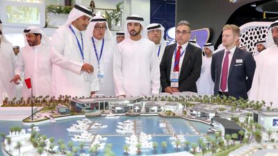 Sheikh Hamdan bin Mohammed, Crown Prince of Dubai, visits the 16th edition of Cityscape Global. Chris Whiteoak / The National