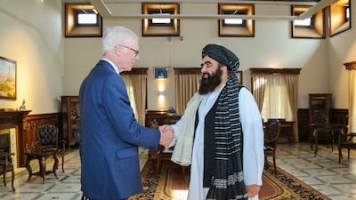 Prime Minister Boris Johnson’s envoy for the Afghan transition, Sir Simon Gass, met with foreign affairs chief Amir Khan Muttaqi. MoFA