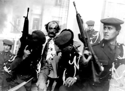 Walid Jumblatt after a car bomb explosion near his house in Beirut intended to take his life on January 12, 1982. Reuters