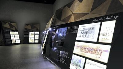 Rare photos on display at the UAE Armed Forces Exhibition held at Etihad Museum in Dubai. Pawan Singh / The National
