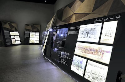 Rare photos on display at the UAE Armed Forces Exhibition at the Etihad Museum in Dubai. (Pawan Singh / The National)