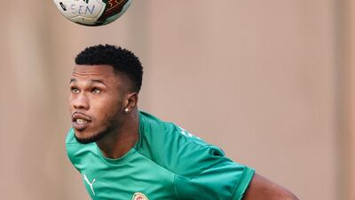 Senegal forward Keita Balde heads the ball. AFP