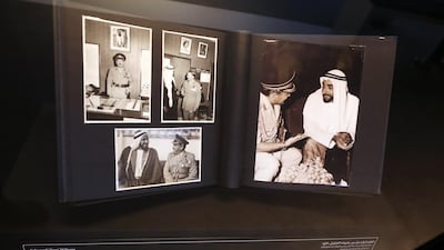 A photograph album containing photographs of the UAE taken by Colonel Edward Wilson, on view at Etihad Museum. Chris Whiteoak / The National