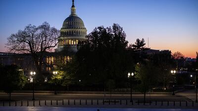 A view of the US Capitol building. Congress is negotiating a further stimulus deal that would add a further $250bn to the small business funding programme. Bloomberg