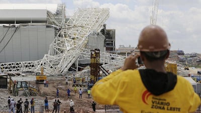 The accident at the Arena Corinthians, known locally as the Itaquerao, could hardly have come at a worse time — just a week before the top names in football arrive for the draw that will determine where and when all 32 teams will play in the World Cup’s opening round. Nelson Antoine / AP Photo