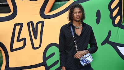 US basketball player Jalen Green attends the Louis Vuitton show. Getty Images For Louis Vuitton