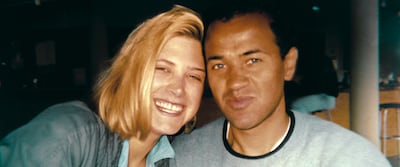 Rachel Nickell, left, and Andre Hanscombe in a still from The Murder of Rachel Nickell. Photo: Netflix