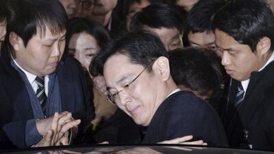 Lee Jae-Yong, the son of Samsung group boss Lee Kun-Hee, has been quizzed several times over his alleged role in the corruption scandal. Choi Jae-koo / Yonhap via AP