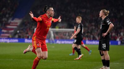 Bale celebrates after scoring his side's second goal. AP