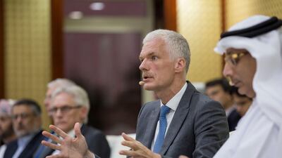 Dr Andreas Schleicher, pictured at an event at Al Bateen Palace Majlis two years ago, said the education system should focus on producing creative thinkers, not just memory-based learning. Ryan Carter / Crown Prince Court