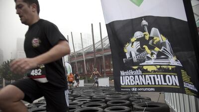 Participants at the Men's Health Sydney Urbanathlon race. Michael Amendolia