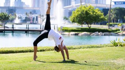 A yogi at the YOGAFEST.