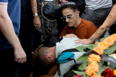 Mourners at the funeral of Israeli soldier Yuval Ezra, killed during the clash in the occupied West Bank. Getty Images